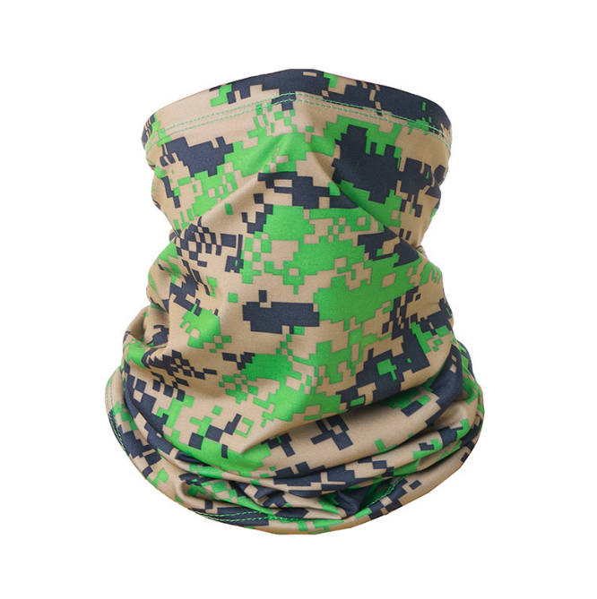 Camouflage Green Faceguard Anti Pollution Scarf Face Cover