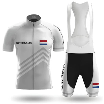 Netherlands White Men's Short Sleeve Cycling Kit