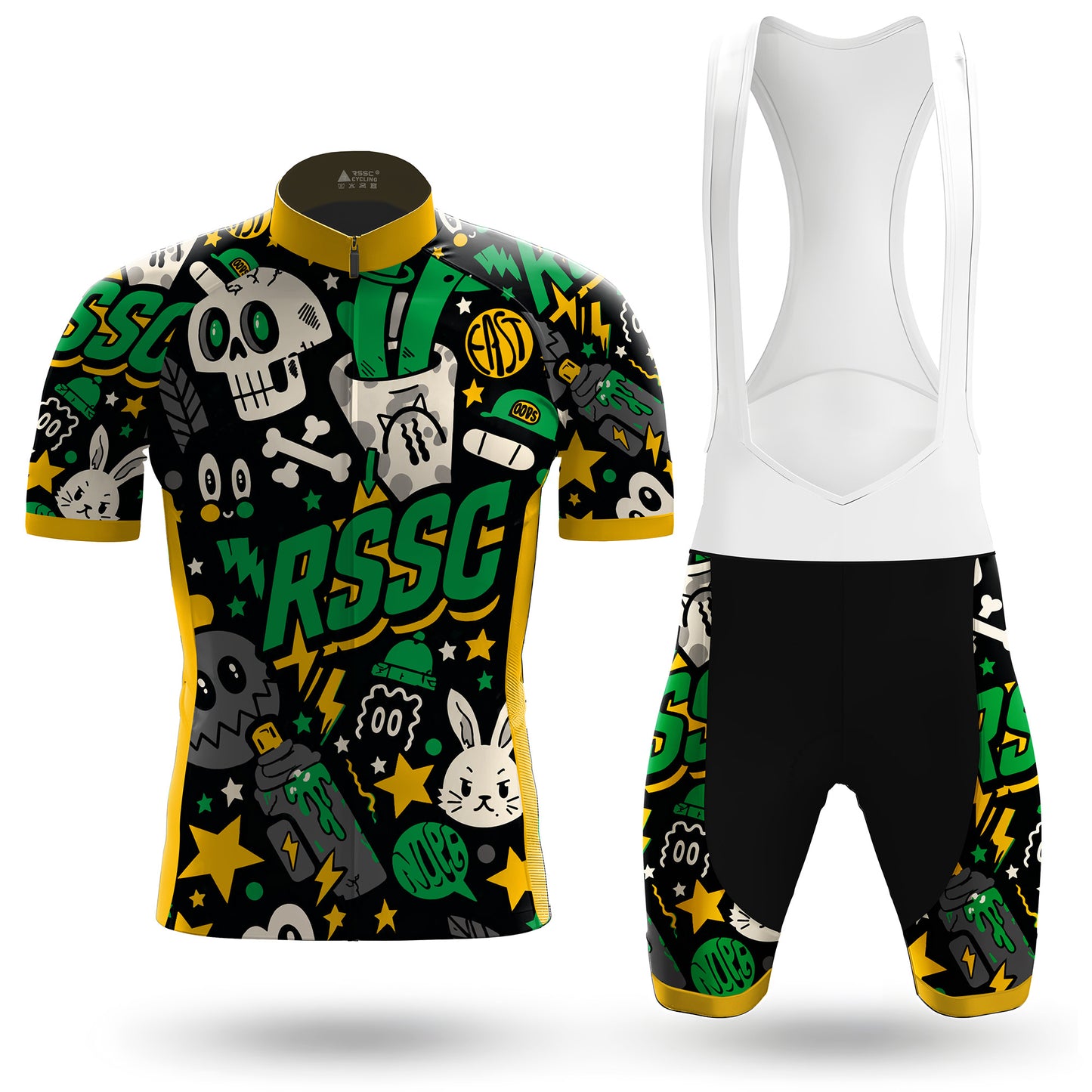 Graffiti Skull Bunny Men's Short Sleeve Cycling Kit