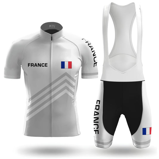 France White Men's Short Sleeve Cycling Kit