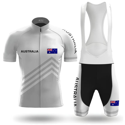 Australia White Men's Short Sleeve Cycling Kit