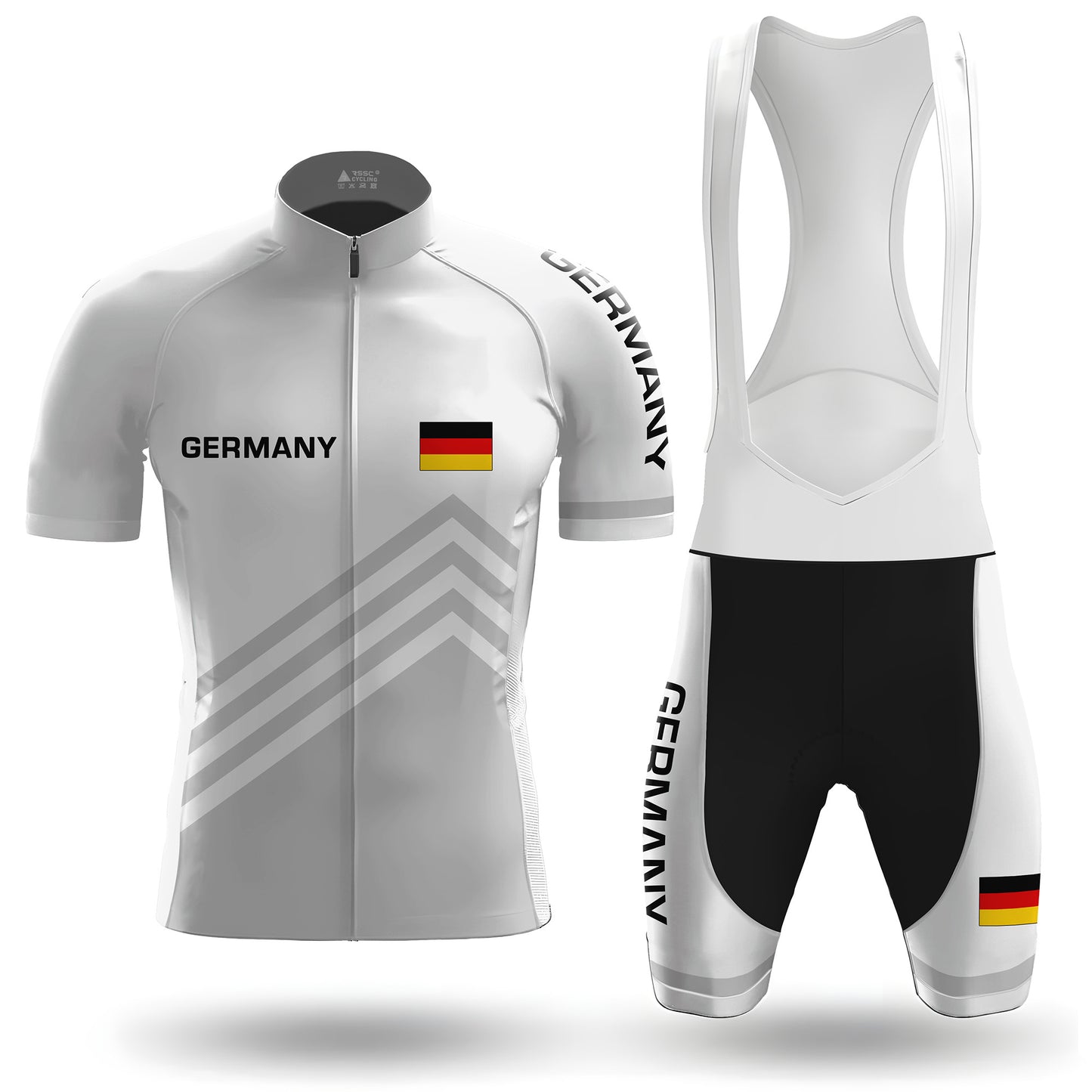 Germany White Men's Short Sleeve Cycling Kit