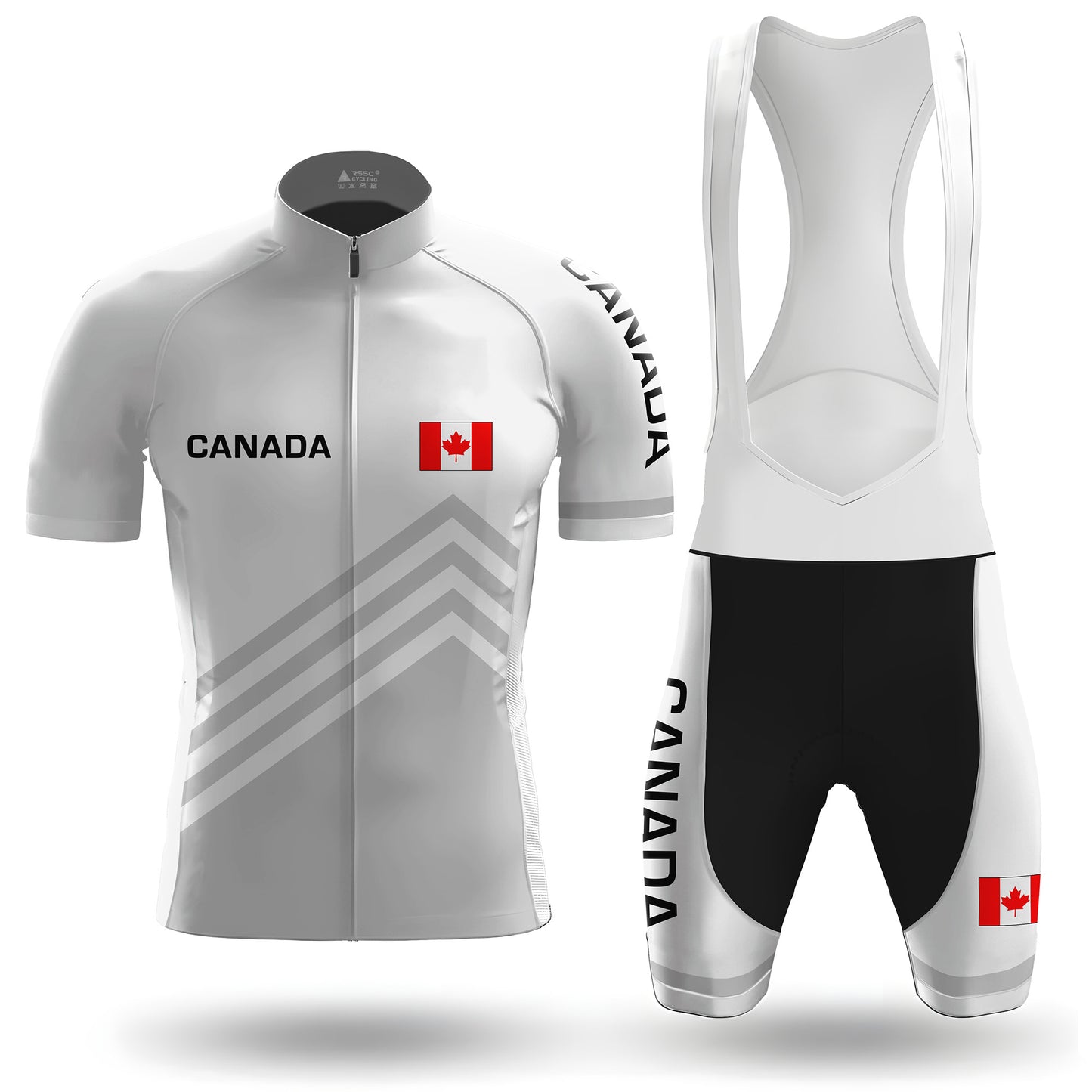 Canada White Men's Short Sleeve Cycling Kit