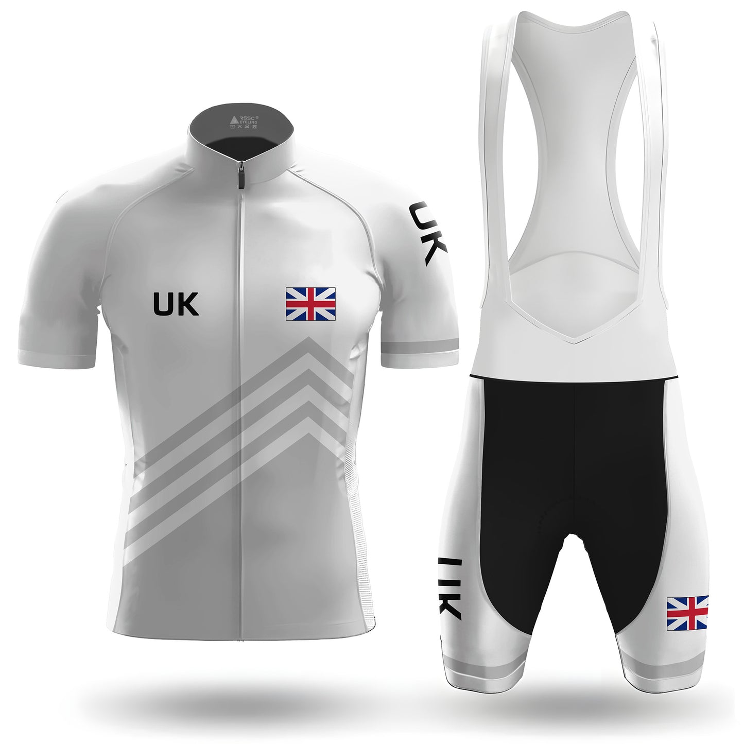 UK White Men's Short Sleeve Cycling Kit