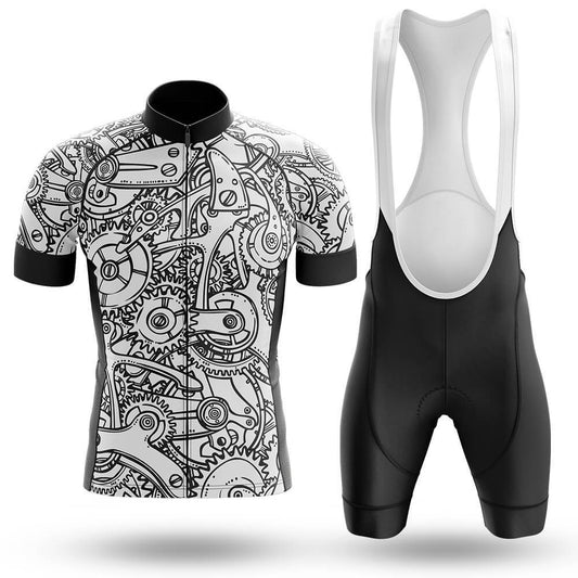 Black White Gears Men's Cycling Kit | Rsscsports