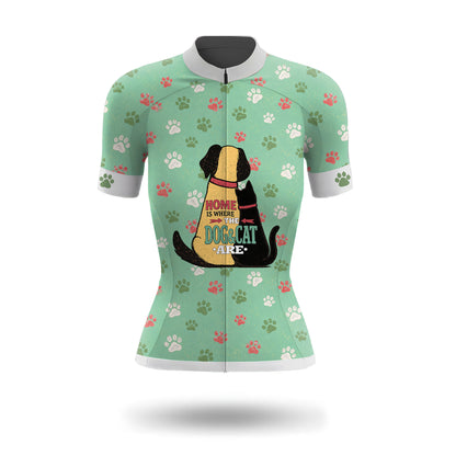Home Is Where Dog & Cat Are Women's Short Sleeve Cycling Kit