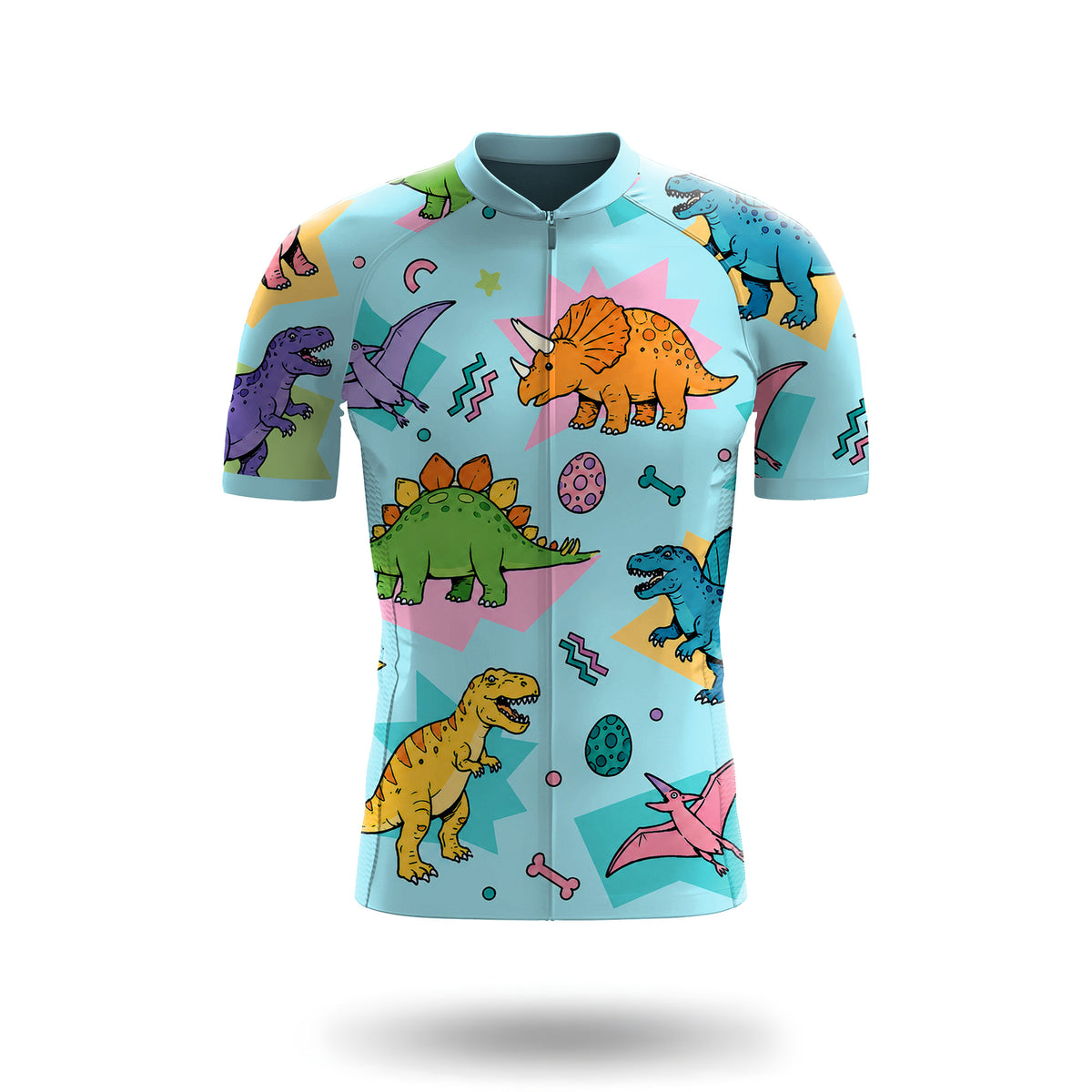 Conjunto de ciclismo de manga corta para hombre con dinosaurio