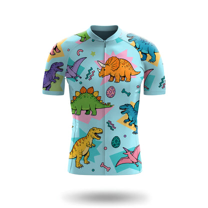 Conjunto de ciclismo de manga corta para hombre con dinosaurio