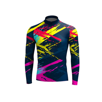 Colorful Abstract Movement Men's Long Sleeve Cycling Kit