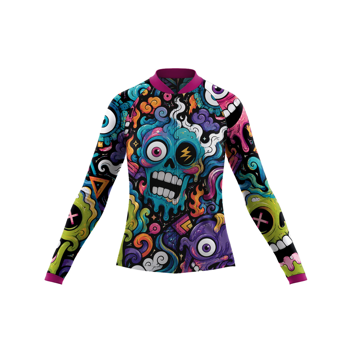 Alien Creatures Multicolor Women's Long Sleeve Cycling Kit
