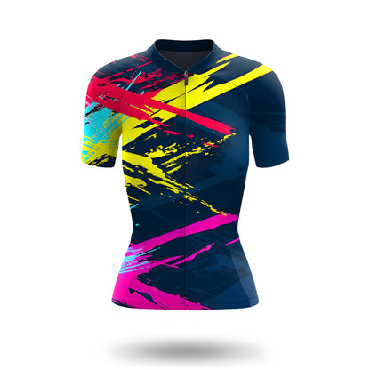 Colorful Abstract Movement Women's Short Sleeve Cycling Kit