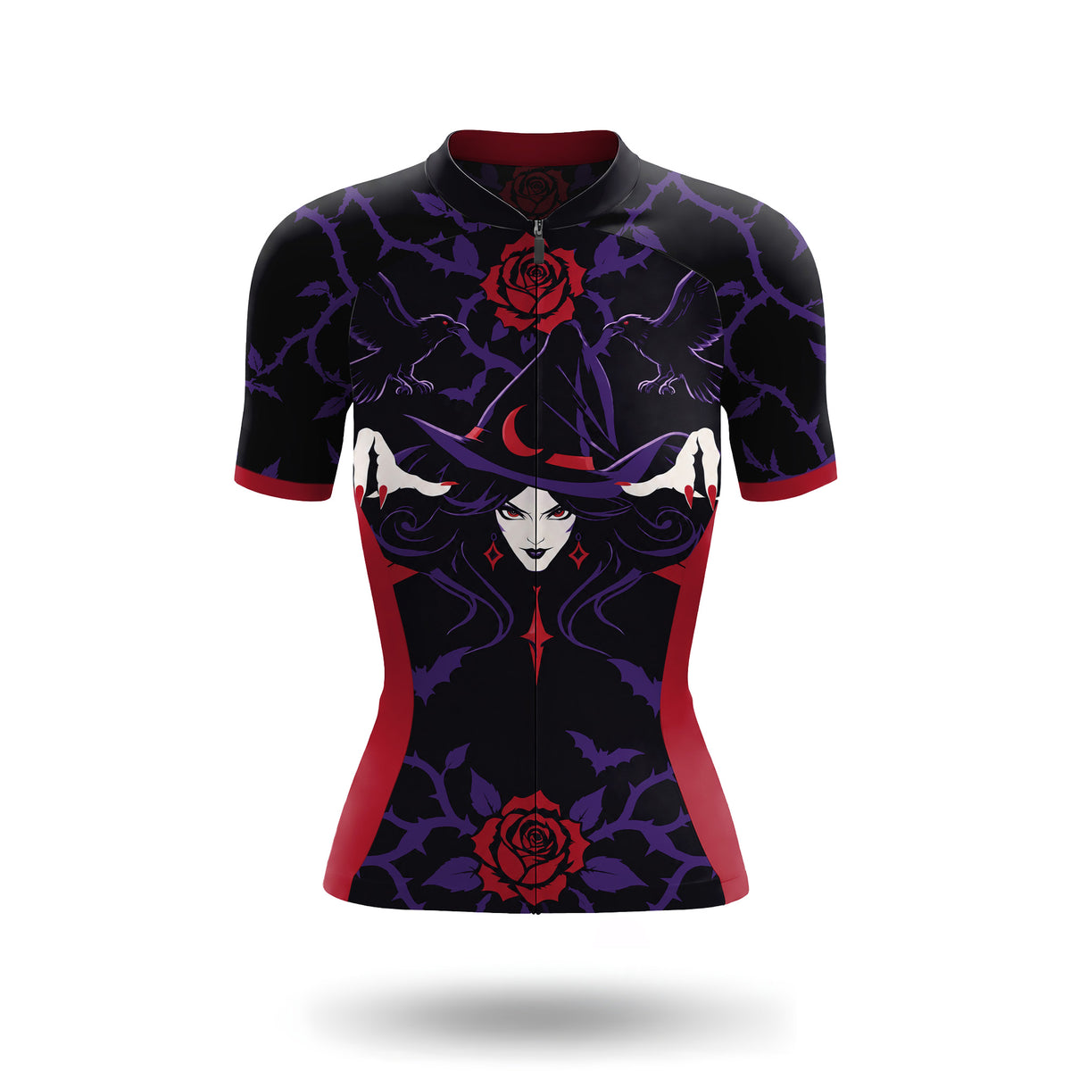 Tenue de cyclisme pour femme à manches courtes « Crâne punk néon »