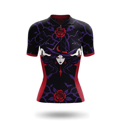 Tenue de cyclisme pour femme à manches courtes « Crâne punk néon »