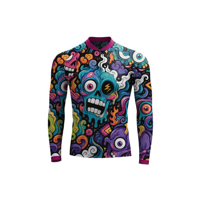 Kit de ciclismo de manga larga multicolor para hombre Criaturas alienígenas