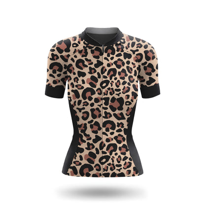Leopard, kurzärmliges Damen-Radtrikot