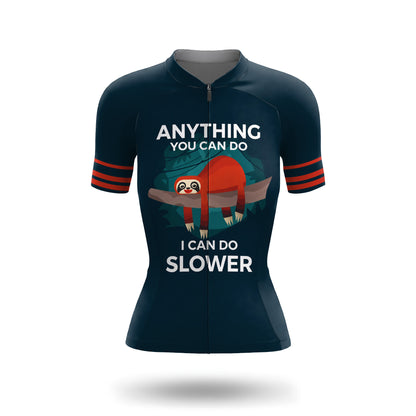 Ensemble de cyclisme pour femme à manches courtes Un paresseux peut aller plus lentement