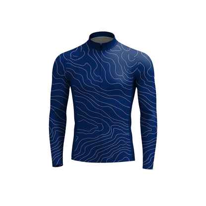 Navy Men's Long Sleeve Cycling Kit