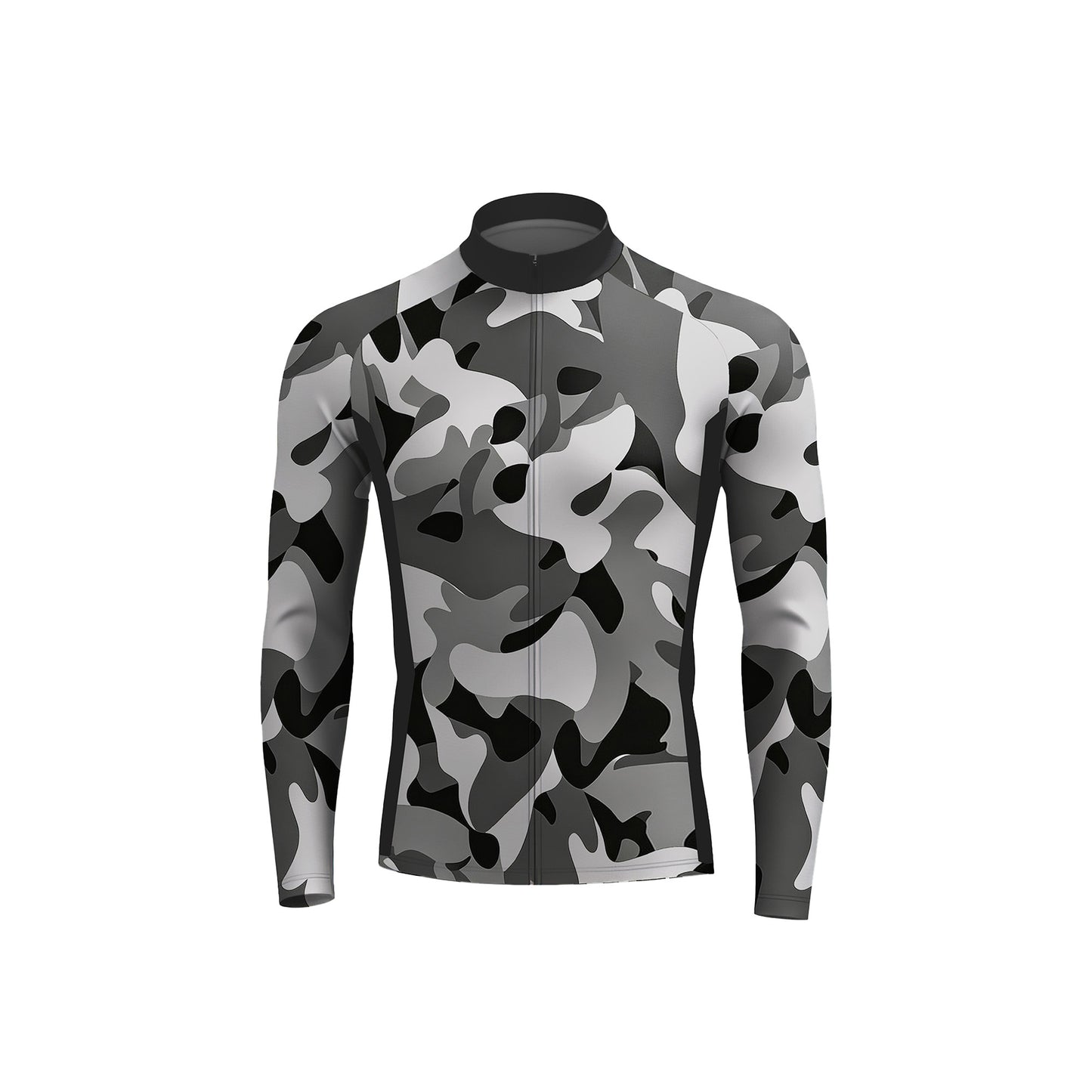 Gray Camo Men's Long Sleeve Cycling Kit