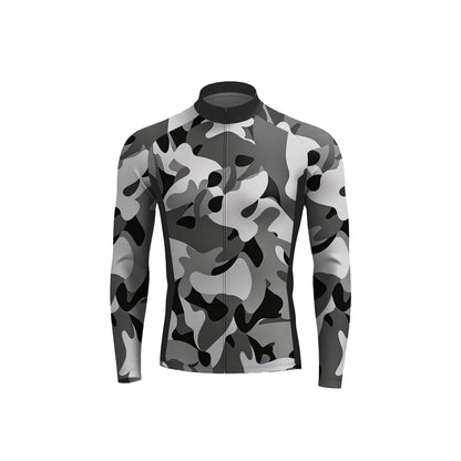 Gray Camo Men's Long Sleeve Cycling Kit