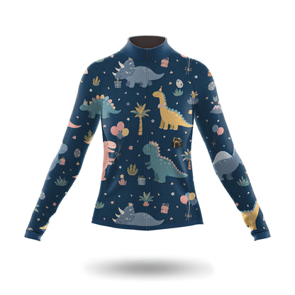 Dinosaur Pattern Women's Long Sleeve Cycling Kit