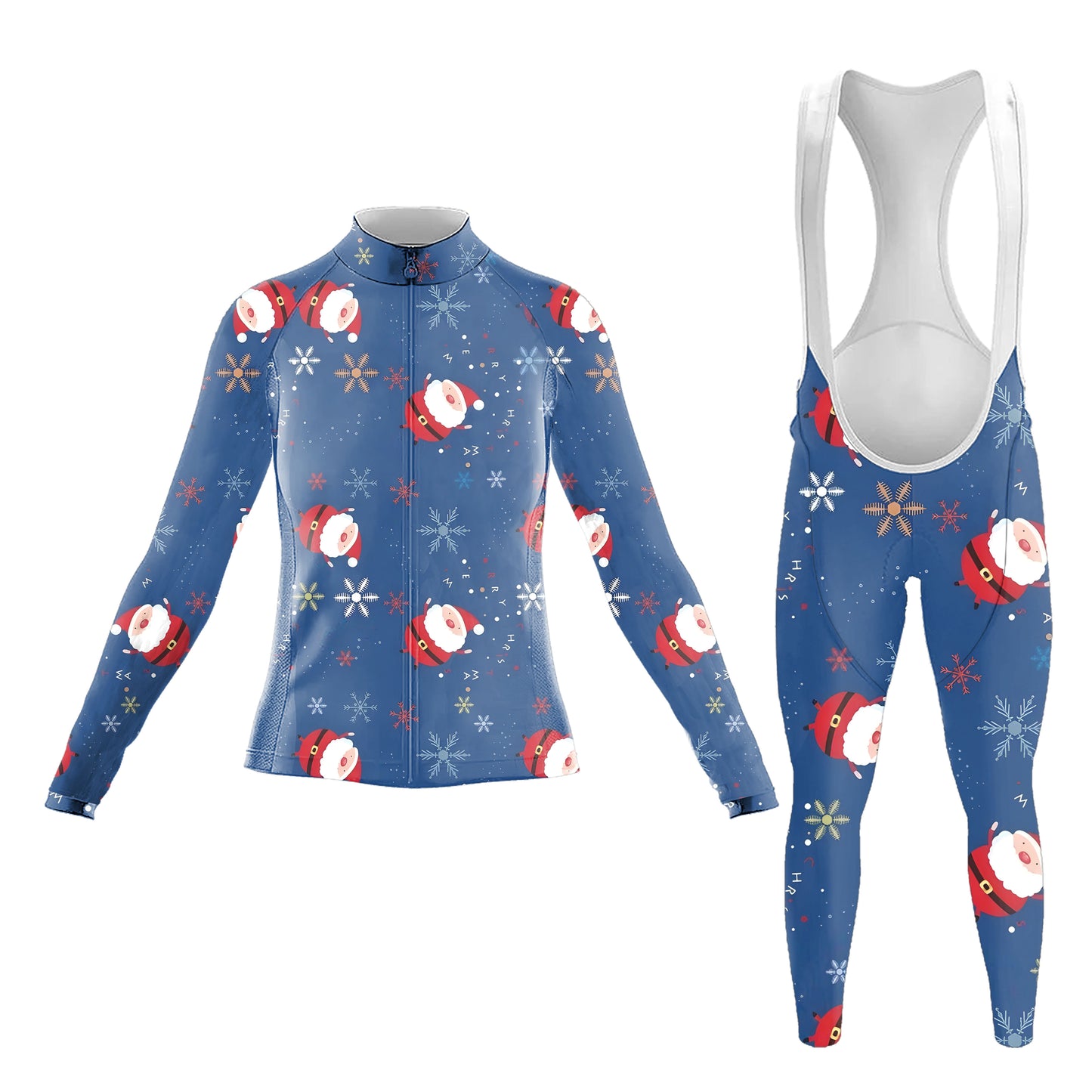 Christmas Cartoon Pictures Women's Long Sleeve Cycling Kit