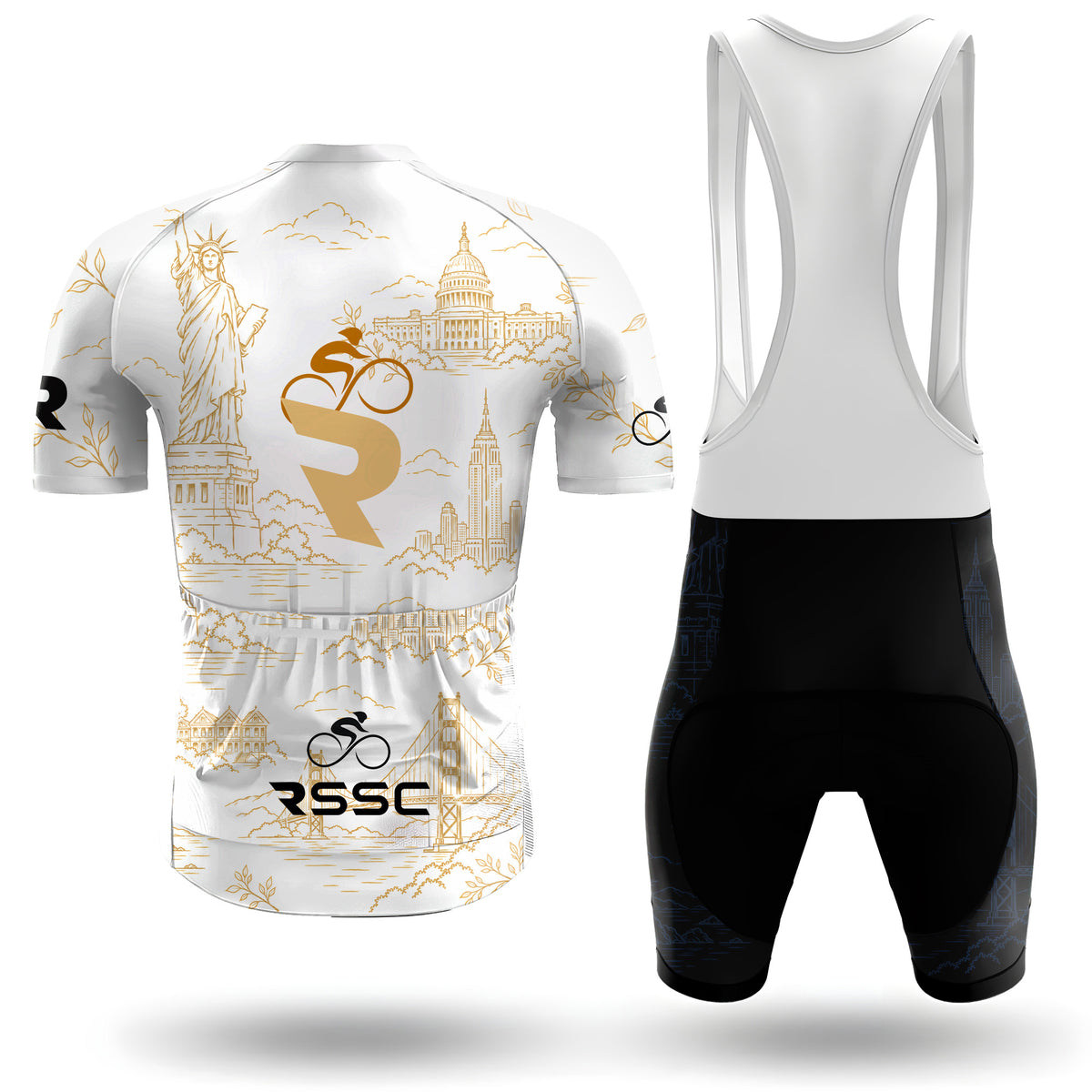 Kurzarm-Radtrikot für Herren „Belgium White“