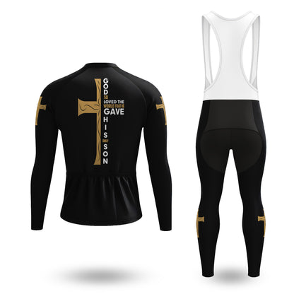 Ensemble de cyclisme à manches longues pour homme, croix chrétienne et Bible