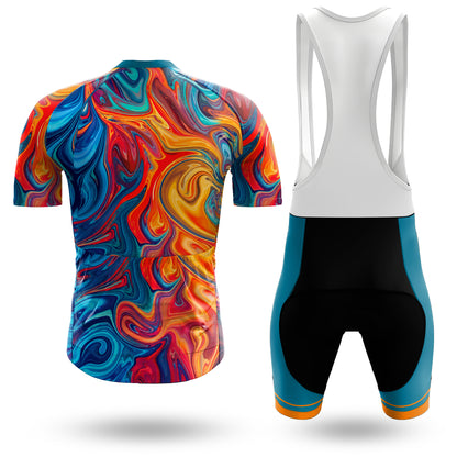 Ensemble de cyclisme marbre liquide pour homme à manches courtes