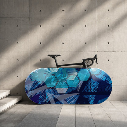 Abstract Geometric Blueprint Bicycle Wheels Cover