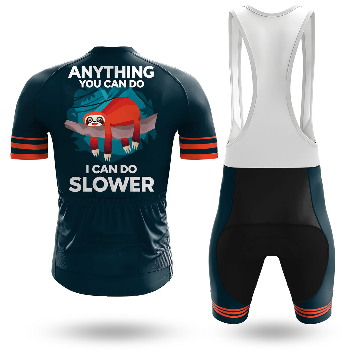 Conjunto de ciclismo de manga corta para hombre «El perezoso puede ir más lento»