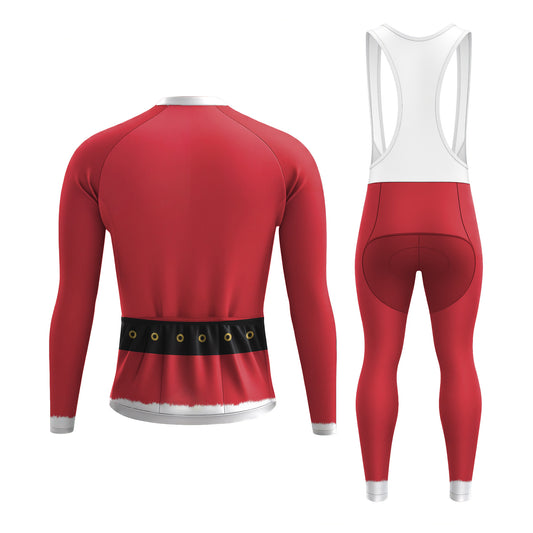 Conjunto de ciclismo de manga larga para hombre, disfraz de Papá Noel