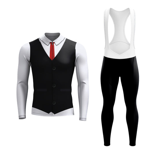 Elegant Thug Black Men's Long Sleeve Cycling Kit