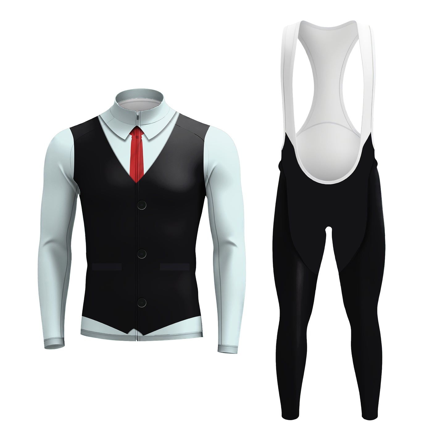 Elegant Thug Black Men's Long Sleeve Cycling Kit