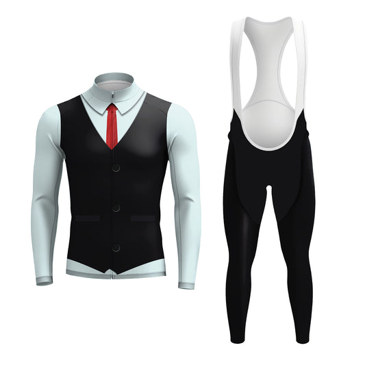 Elegant Thug Black Men's Long Sleeve Cycling Kit