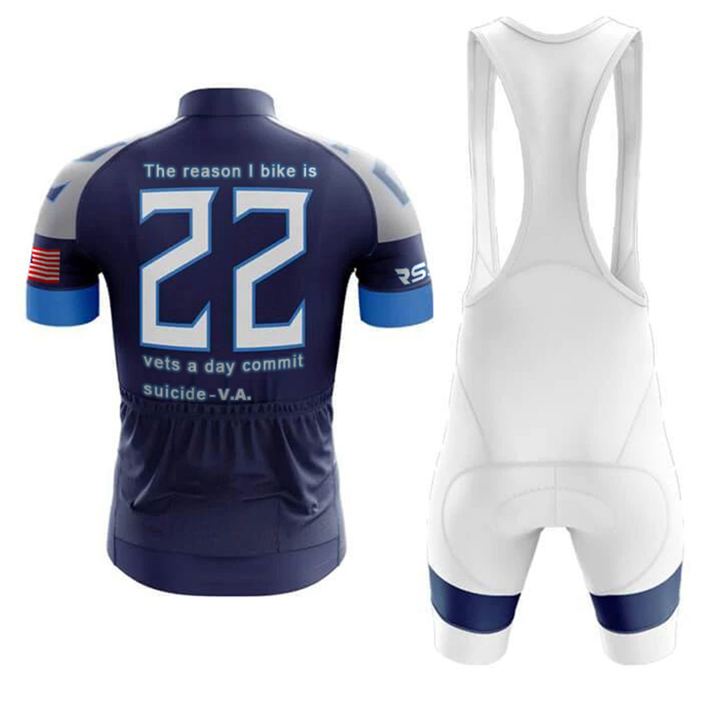 Pedal for Veterans' Mental Health Men's Short Sleeve Cycling Kit