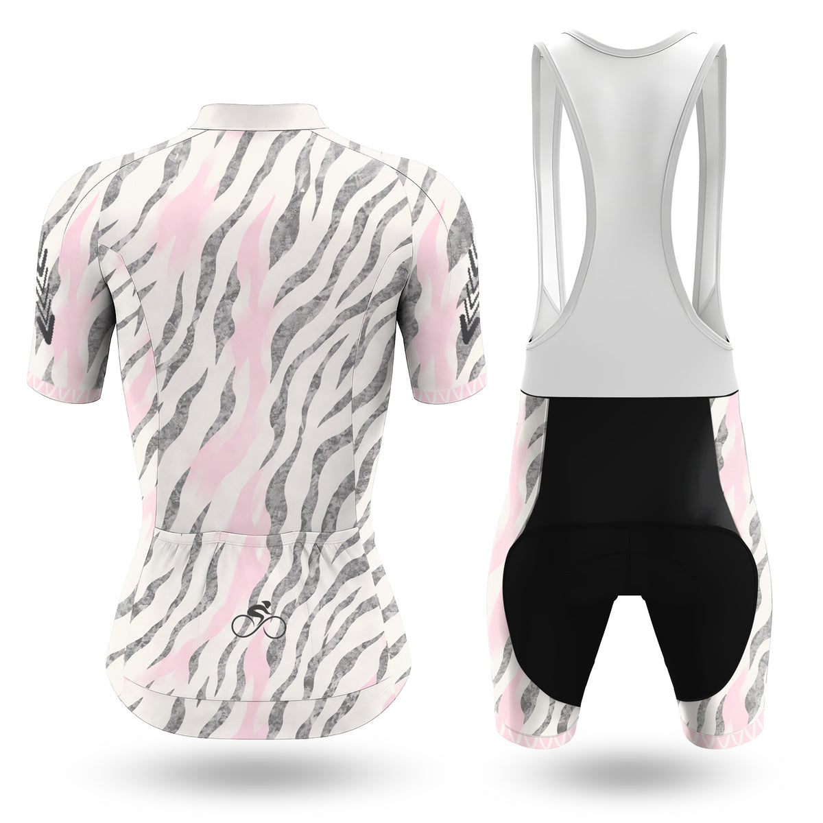 Blush Grey Wild Streaks Women's Short Sleeve Cycling Kit