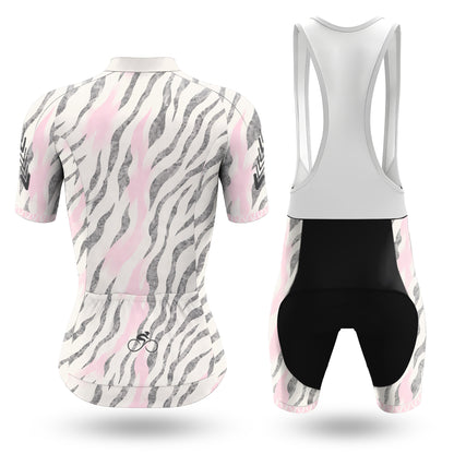 Blush Grey Wild Streaks Women's Short Sleeve Cycling Kit