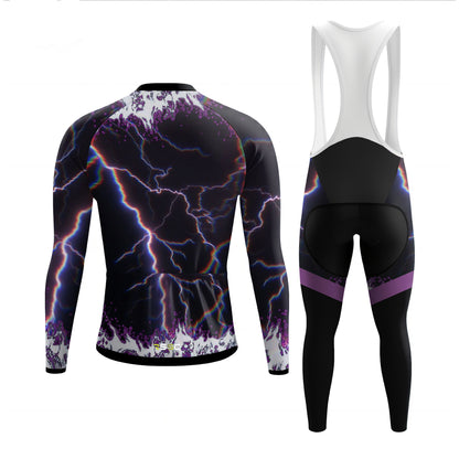 Psychedelic Bolt Skeleton Rider Men's Long Sleeve Cycling Kit