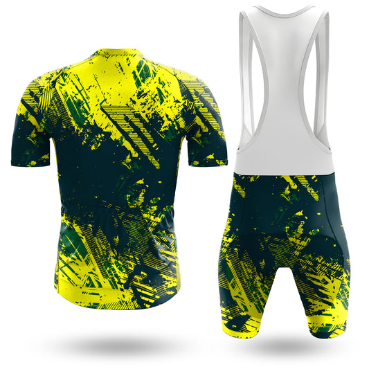 Conjunto de ciclismo de manga corta con textura amarilla para hombre