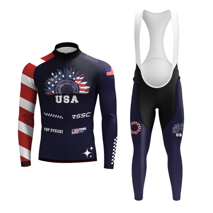 USA Sunflower Men's Long Sleeve Cycling Kit