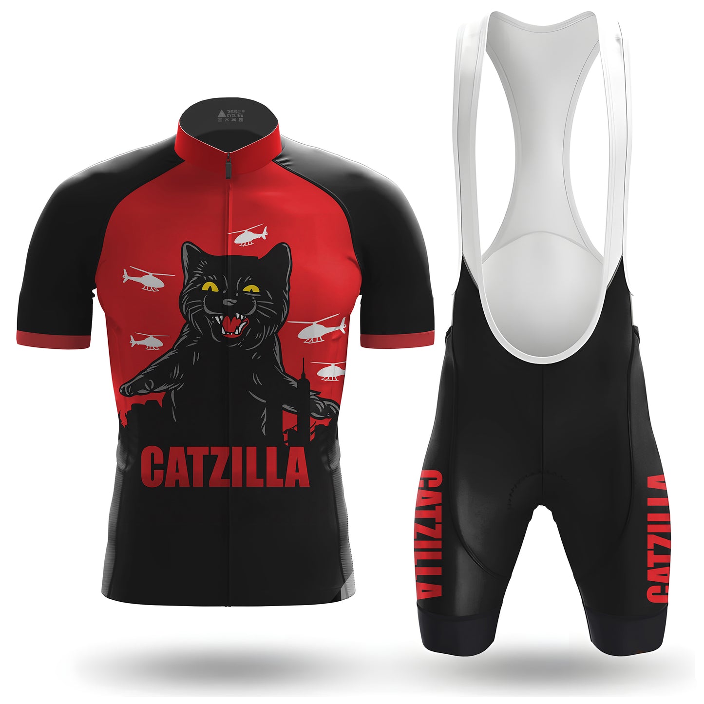 cat gatzilla Men's Short Sleeve Cycling Kit