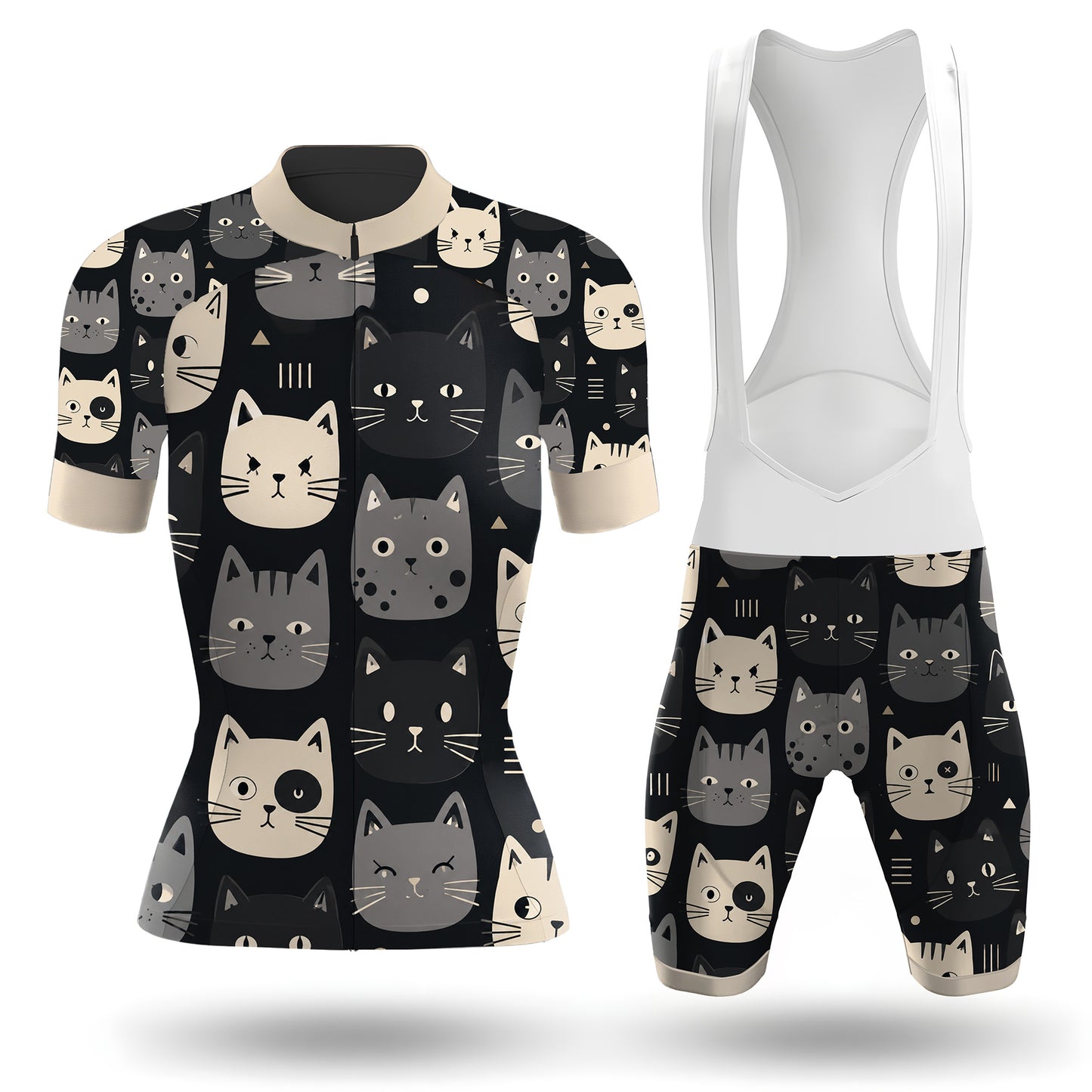 Happy Emoticon Cat Women's Short Sleeve Cycling Kit