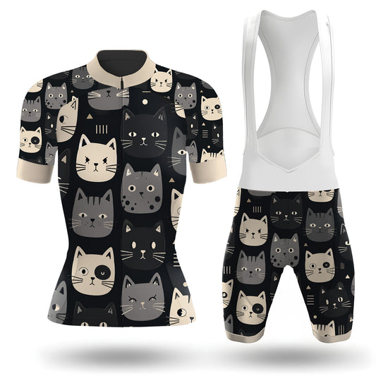 Happy Emoticon Cat Women's Short Sleeve Cycling Kit