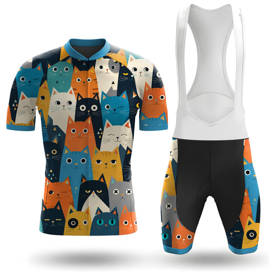 Cartoon Cat Men's Short Sleeve Cycling Kit