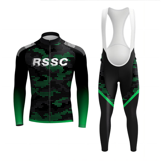 Green Pop Art Men's Long Sleeve Cycling Kit