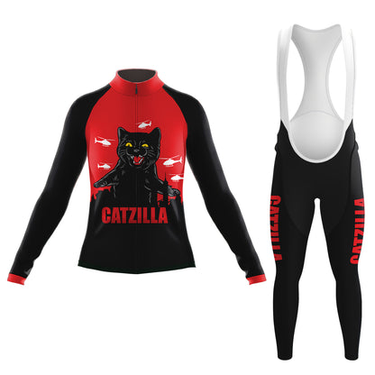 cat gatzilla Women's Long Sleeve Cycling Kit