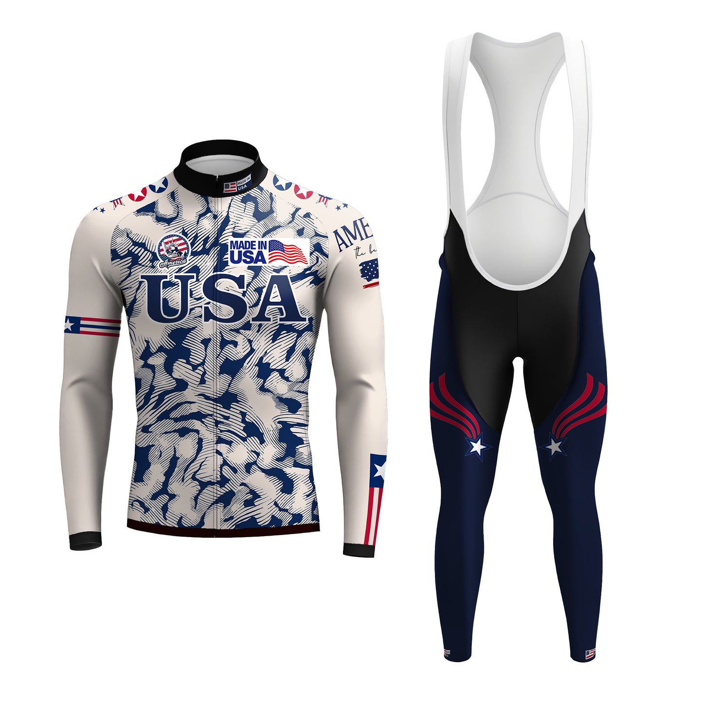 American cyclist  Men's Long Sleeve Cycling Kit