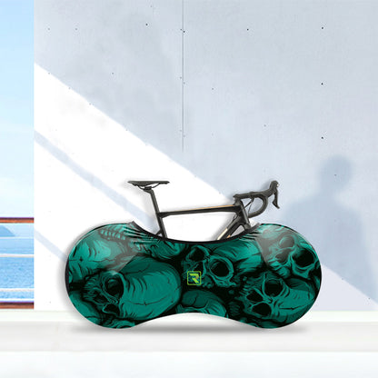 Green Skulls Bicycle Wheels Cover