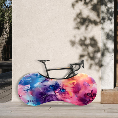 Meow Meow Illustration Bicycle Wheels Cover