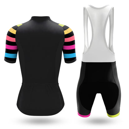 Colorful Black Women's Short Sleeve Cycling Kit